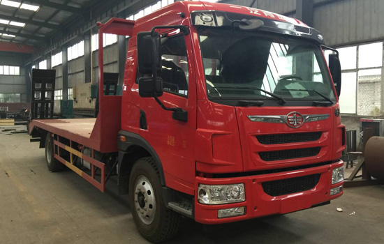 【國六】解放龍V單橋平板，150挖機平板