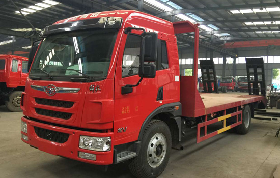 【國六】解放龍V單橋平板，150挖機平板