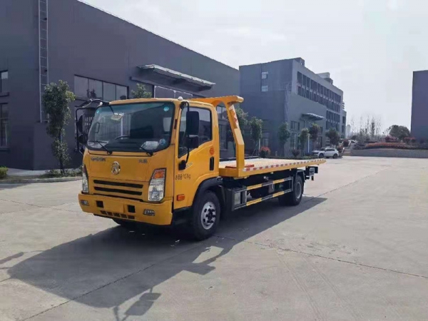 國六大運一拖二平板清障車